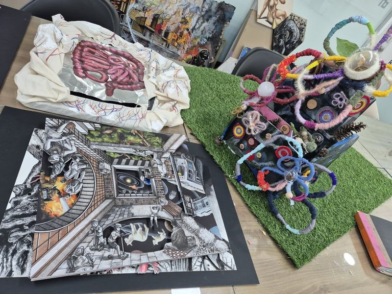 RISD portfolio preparation artwork displayed at Royal Blue Art & Design studio, Apgujeong Seoul - best Korean art academy for RISD admissions