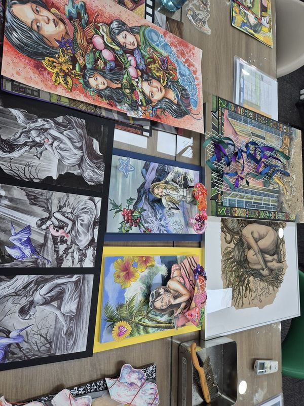 RISD portfolio preparation artwork displayed at Royal Blue Art & Design studio, Apgujeong Seoul - best Korean art academy for RISD admissions